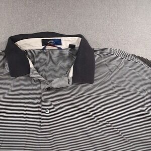 CALLAWAY‎ Polo Shirt Mens 3XB 3XL Big 3X Black And White Lined Striped